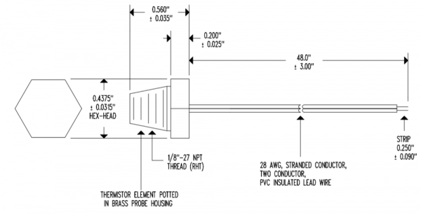AutoHot Copper Temperature Sensor Diagram
